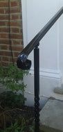 Adjustable wrought iron style handrail with newel post - www.sheffarc.com