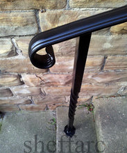 Set-Size wrought Iron handrail + 2 posts with footplates - www.sheffarc.com