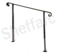 Set-Size wrought Iron handrail + 2 posts with footplates - www.sheffarc.com