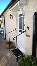 Adjustable wrought iron style handrail with newel post - www.sheffarc.com