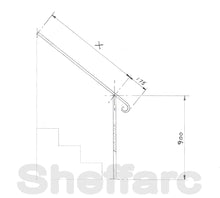 Adjustable wrought iron style handrail with newel post - www.sheffarc.com