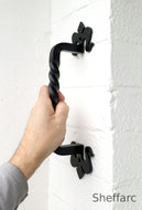 Ornamental wrought iron mobility aid grab handle - rail - bar - style 1 - www.sheffarc.com