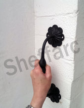 Ornamental wrought iron grab handle, mobility aid - rail - bar - style 2
