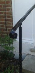 Adjustable wrought iron style handrail with newel post - www.sheffarc.com