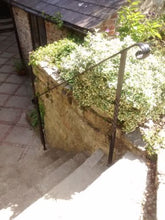 Bespoke wrought iron style garden handrail with posts free standing - www.sheffarc.com