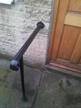 Set sized wrought iron style handrail with newel post for outside steps - www.sheffarc.com