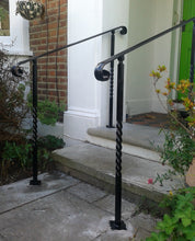 Adjustable angle wrought Iron mobility handrail With posts for outside - www.sheffarc.com