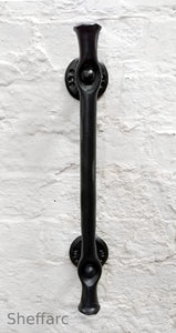 Rustic / Gothic ornamental wrought iron grab handle mobility aid - rail - bar - style 4 - www.sheffarc.com