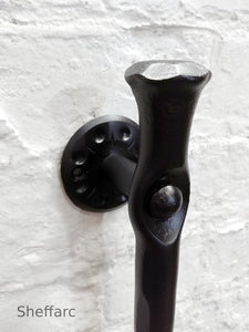 Rustic / Gothic ornamental wrought iron grab handle mobility aid - rail - bar - style 4 - www.sheffarc.com