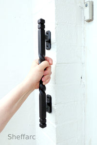 Easy reach offset ornamental mobility aid grab handle - rail - bar - style 5 - www.sheffarc.com