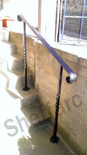 Bespoke wrought iron style garden handrail with posts free standing - www.sheffarc.com