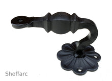 Wall and post fixed - Adjustable angle wrought iron metal handrail for outside garden steps - www.sheffarc.com