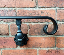 Wall and post fixed - Adjustable angle wrought iron metal handrail for outside garden steps - www.sheffarc.com