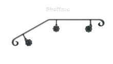 Wrought iron style handrail with bend and ornamental scroll - www.sheffarc.com