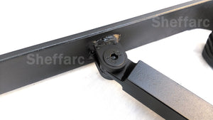Wall and post fixed - Adjustable angle wrought iron metal handrail for outside garden steps - www.sheffarc.com