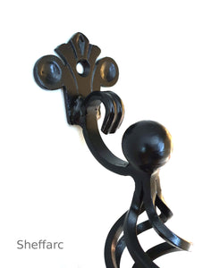Ornamental wrought iron metal grab handle mobility aid - rail - bar - style 3 - www.sheffarc.com