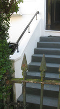 Wrought iron style handrail with bend and ornamental scroll - www.sheffarc.com