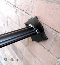 Set sized wrought iron style handrail with newel post for outside steps - www.sheffarc.com