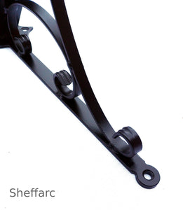 1 or 2 Step Ornamental wall mounted handrail with scrolls - mobility aid - www.sheffarc.com