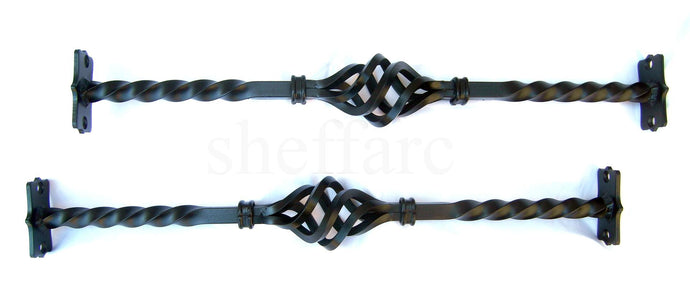 2 x Ornamental security basket on twisted bars